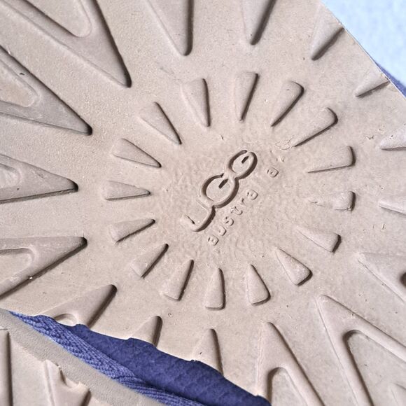 UGG Classic Mini Exotic Scales Marine Navy Blue Women 6 Suede Snow Boots Short - Picture 11 of 12